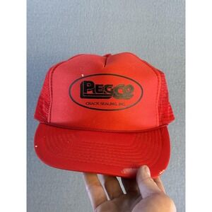 Pegco Crack Sealing Cameo Hat Cap Snap Back Mens One Size Red Mesh Trucker